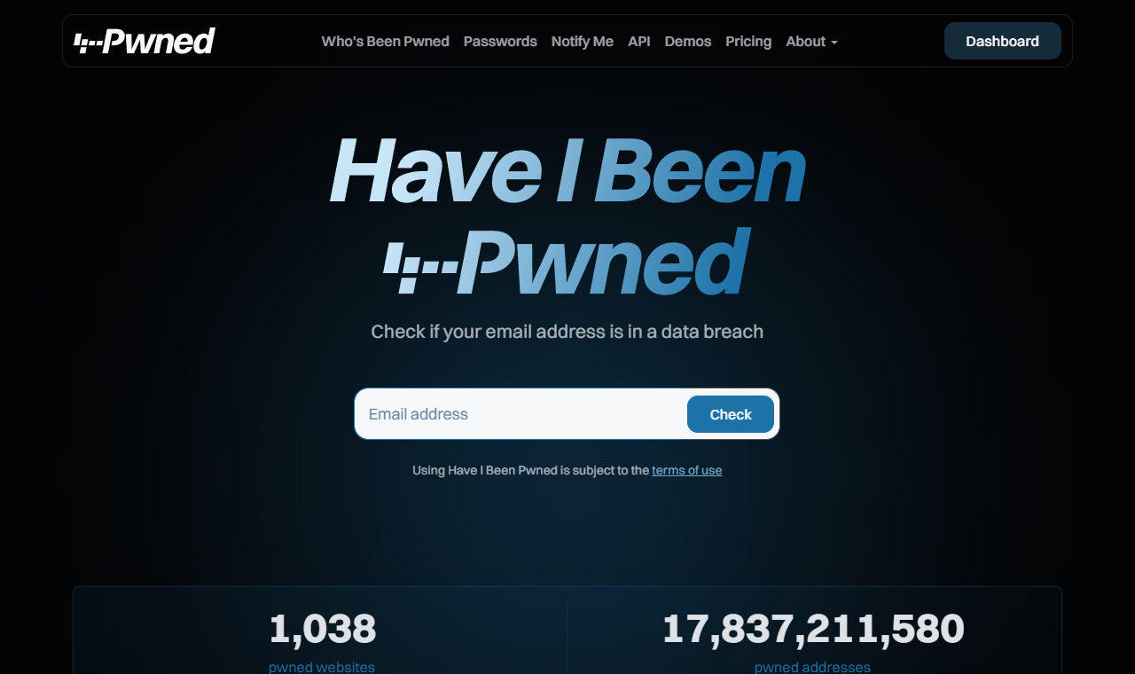 Have I Been Pwned, hvor du kan tjekke, om din e-mailadresse optræder i et kendt databrud